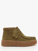 Enkelhoge Derby Veterschoenen Uit Leder Clarks Groen women 26183872